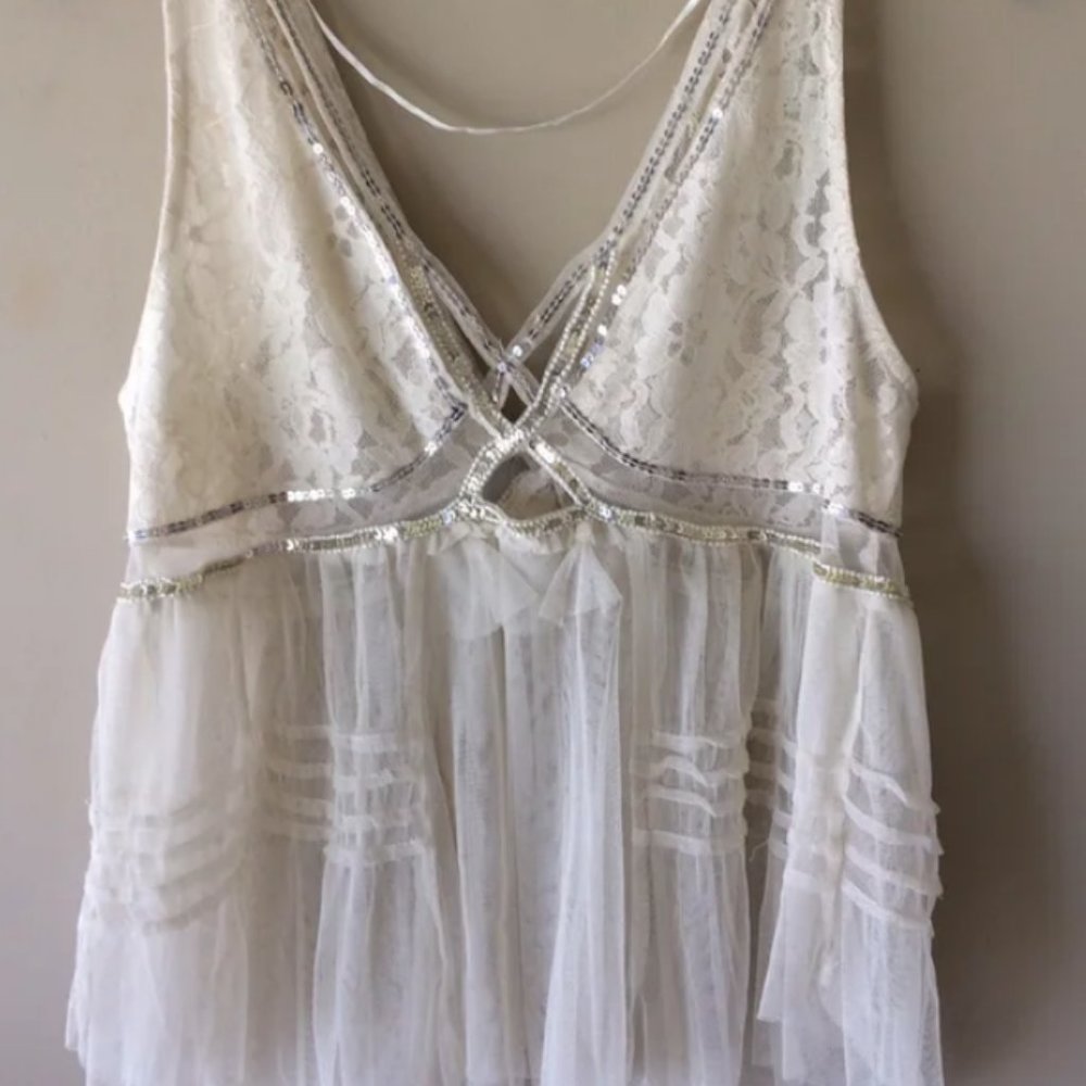 Free People GreatGatsby Inspired beaded Summer Top